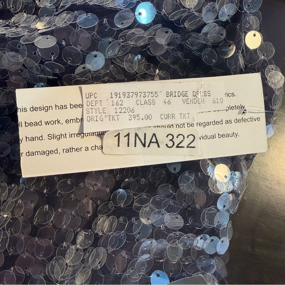 NWT Aidan by Aidan Mattox ‘Floral Embroidered Sequin Dress’ in “Dusty Blue” Sz 2 - Picture 12 of 16